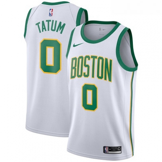 Womens Nike Boston Celtics 0 Jayson Tatum Swingman White NBA Jersey City Edition