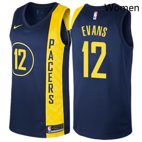 Womens Nike Indiana Pacers 12 Tyreke Evans Swingman Navy Blue NBA Jersey City Edition