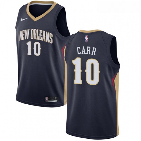 Womens Nike New Orleans Pelicans 10 Tony Carr Swingman Navy Blue NBA Jersey Icon Edition