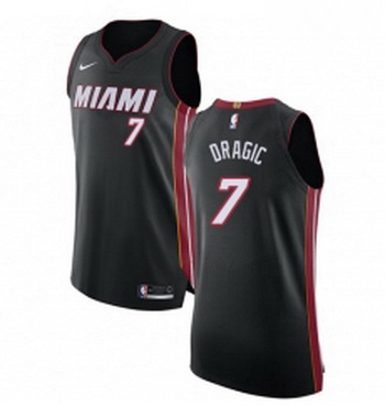 Womens Nike Miami Heat 7 Goran Dragic Authentic Black Road NBA Jersey Icon Edition