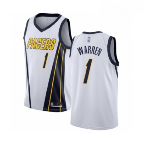 Womens Indiana Pacers 1 TJ Warren White Swingman Jersey Earned Edition