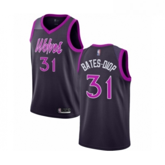 Womens Minnesota Timberwolves 31 Keita Bates Diop Swingman Purple Basketball Jersey City Edition