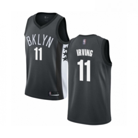 Womens Brooklyn Nets 11 Kyrie Irving Authentic Gray Basketball Jersey Statement Edition