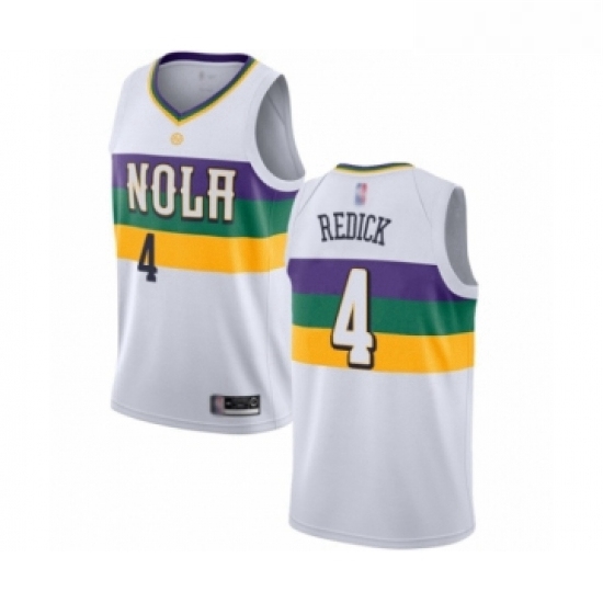 Womens New Orleans Pelicans 4 JJ Redick Swingman White Basketball Jersey City Edition