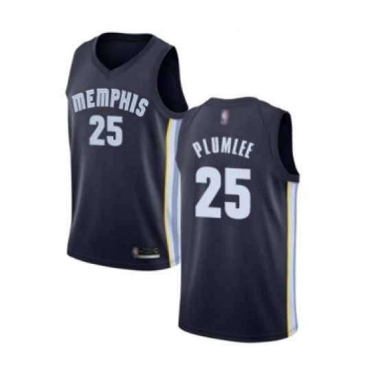 Womens Memphis Grizzlies 25 Miles Plumlee Authentic Navy Blue Basketball Jersey Icon Edition