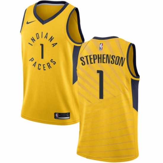 Womens Nike Indiana Pacers 1 Lance Stephenson Swingman Gold NBA Jersey Statement Edition