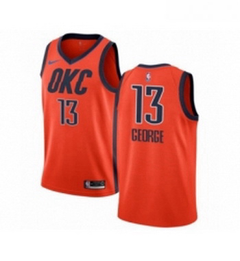 Womens Nike Oklahoma City Thunder 13 Paul George Orange Swingman Jersey Earned Edition