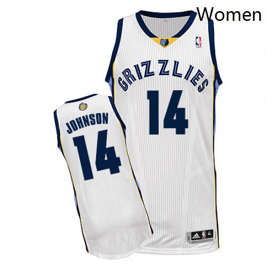 Womens Adidas Memphis Grizzlies 14 Brice Johnson Authentic White Home NBA Jersey