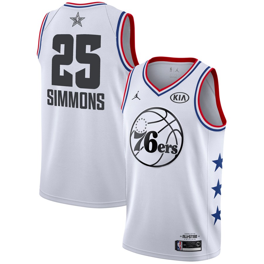 Men's Philadelphia 76ers Ben Simmons Jordan Brand White 2019 NBA All-Star Game Finished Swingman Jer