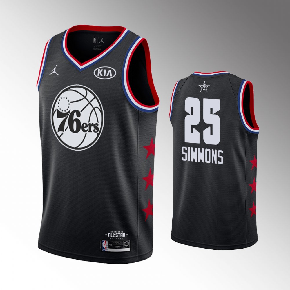 Men's Philadelphia 76ers Ben Simmons Jordan Brand Black 2019 NBA All-Star Game Finished Swingman Jer