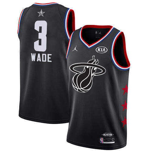 Heat 3 Dwyane Wade Black Basketball Jordan Swingman 2019 All Star Game Jersey