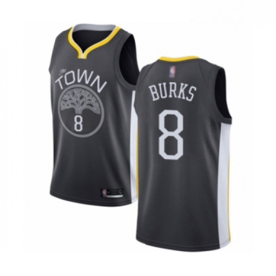 Womens Golden State Warriors 8 Alec Burks Swingman Black Basketball Jersey Statement Edition