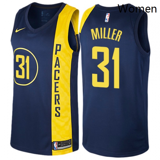 Womens Nike Indiana Pacers 31 Reggie Miller Swingman Navy Blue NBA Jersey City Edition