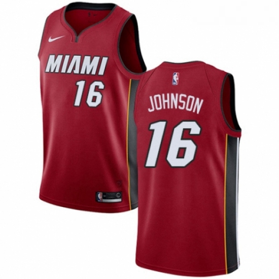 Womens Nike Miami Heat 16 James Johnson Authentic Red NBA Jersey Statement Edition