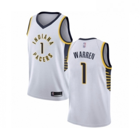 Womens Indiana Pacers 1 TJ Warren Swingman White Basketball Jersey Association Edition