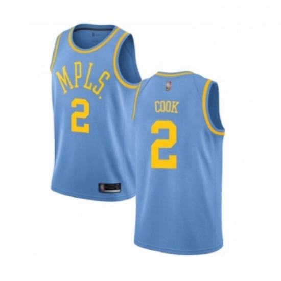 Womens Los Angeles Lakers 2 Quinn Cook Authentic Blue Hardwood Classics Basketball Jersey