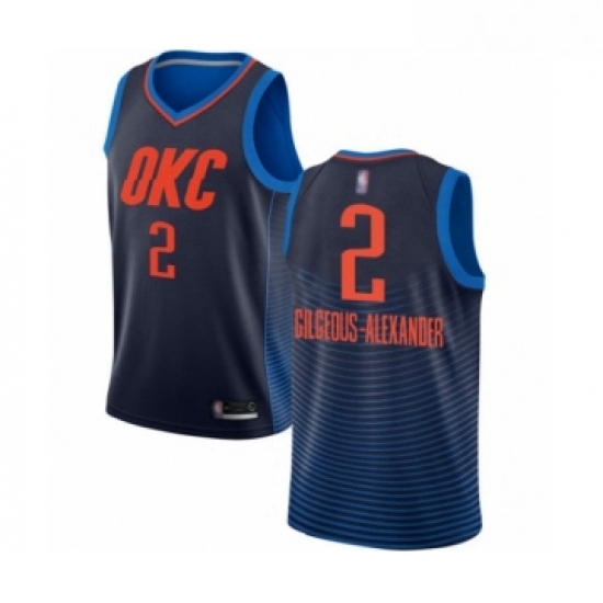 Womens Oklahoma City Thunder 2 Shai Gilgeous Alexander Swingman Navy Blue Basketball Jersey Statemen