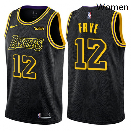 Womens Nike Los Angeles Lakers 12 Channing Frye Swingman Black NBA Jersey City Edition