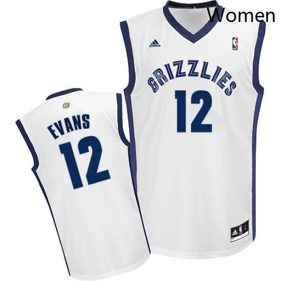 Womens Adidas Memphis Grizzlies 12 Tyreke Evans Swingman White Home NBA Jersey