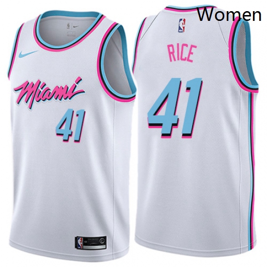 Womens Nike Miami Heat 41 Glen Rice Swingman White NBA Jersey City Edition