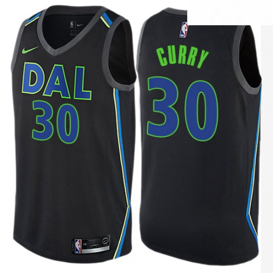 Womens Nike Dallas Mavericks 30 Seth Curry Swingman Black NBA Jersey City Edition