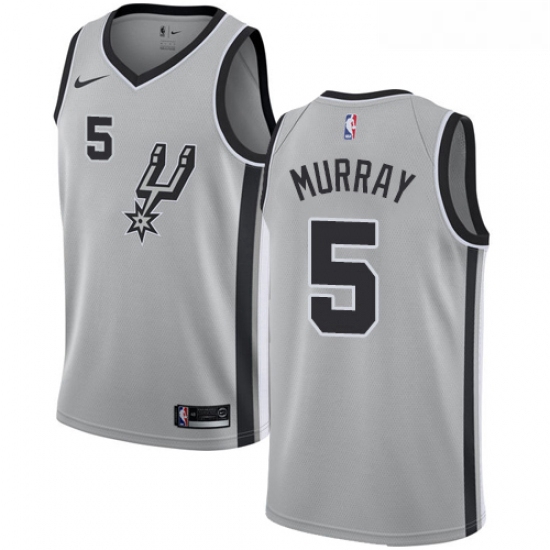 Womens Nike San Antonio Spurs 5 Dejounte Murray Swingman Silver Alternate NBA Jersey Statement Editi