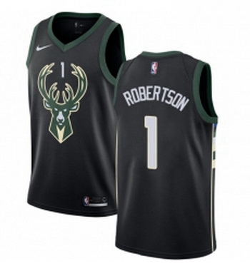 Womens Nike Milwaukee Bucks 1 Oscar Robertson Swingman Black Alternate NBA Jersey Statement Edition