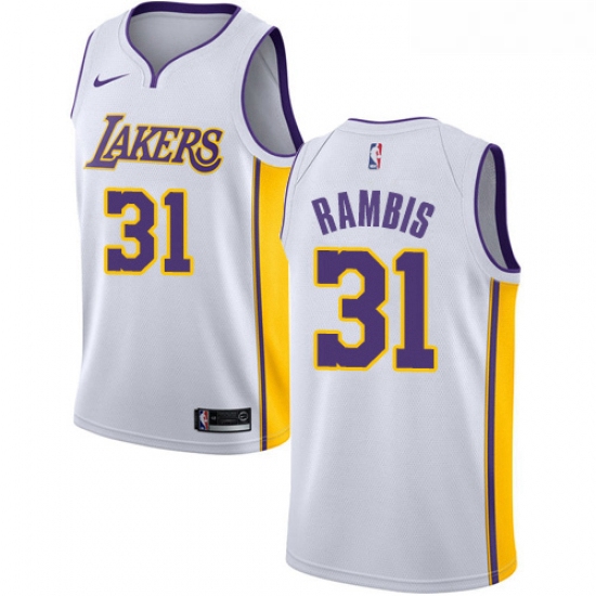 Womens Nike Los Angeles Lakers 31 Kurt Rambis Swingman White NBA Jersey Association Edition