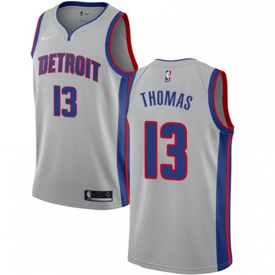 Womens Nike Detroit Pistons 13 Khyri Thomas Swingman Silver NBA Jersey Statement Edition