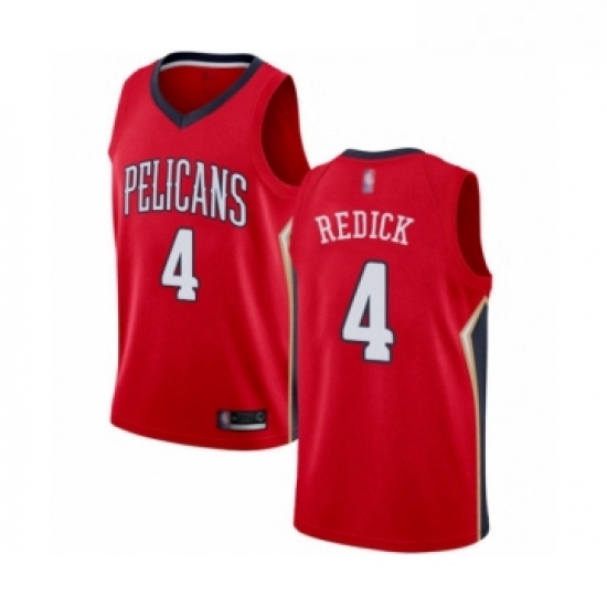 Womens New Orleans Pelicans 4 JJ Redick Swingman Red Basketball Jersey Statement Edition