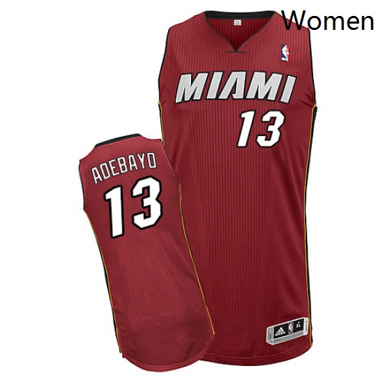 Womens Adidas Miami Heat 13 Edrice Adebayo Authentic Red Alternate NBA Jersey