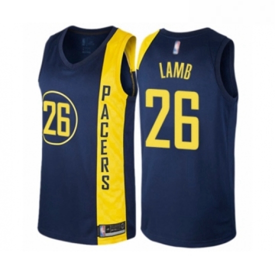 Womens Indiana Pacers 26 Jeremy Lamb Swingman Navy Blue Basketball Jersey City Edition