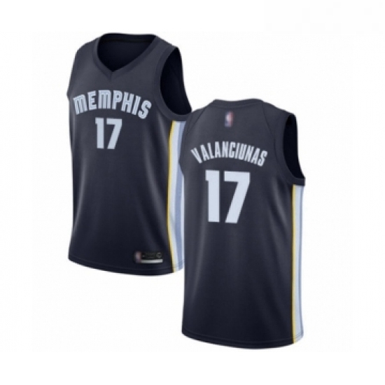 Womens Memphis Grizzlies 17 Jonas Valanciunas Authentic Navy Blue Basketball Jersey Icon Edition