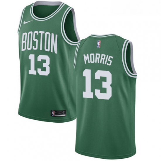 Womens Nike Boston Celtics 13 Marcus Morris Swingman GreenWhite No Road NBA Jersey Icon Edition