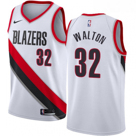 Womens Nike Portland Trail Blazers 32 Bill Walton Authentic White Home NBA Jersey Association Editio