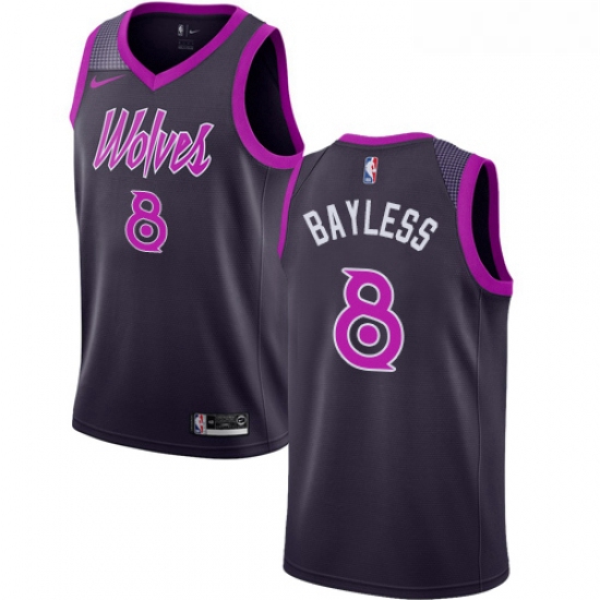 Womens Nike Minnesota Timberwolves 8 Jerryd Bayless Swingman Purple NBA Jersey City Edition