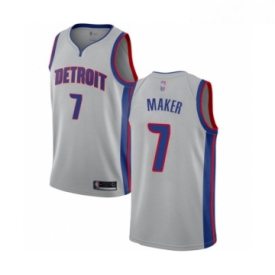 Youth Detroit Pistons 7 Thon Maker Swingman Silver Basketball Jersey Statement Edition