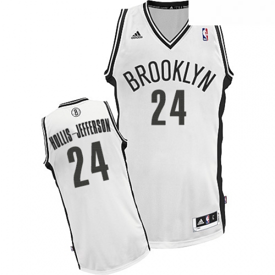 Youth Adidas Brooklyn Nets 24 Rondae Hollis Jefferson Swingman White Home NBA Jersey