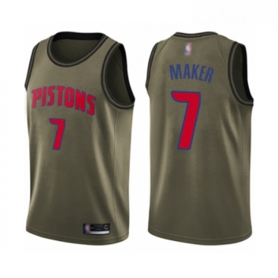 Youth Detroit Pistons 7 Thon Maker Swingman Green Salute to Service Basketball Jersey