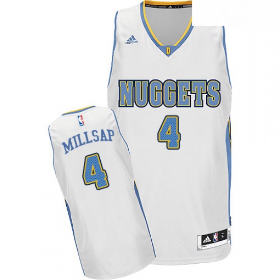 Youth Adidas Denver Nuggets 4 Paul Millsap Swingman White Home NBA Jersey