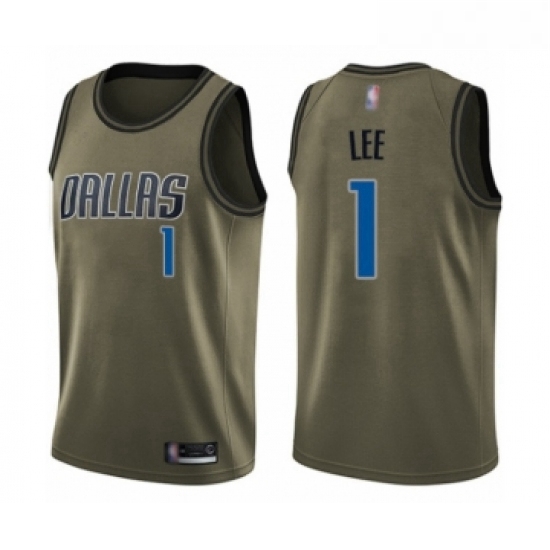 Youth Dallas Mavericks 1 Courtney Lee Swingman Green Salute to Service Basketball Jersey