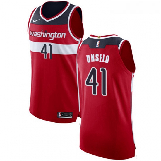 Womens Nike Washington Wizards 41 Wes Unseld Authentic Red Road NBA Jersey Icon Edition