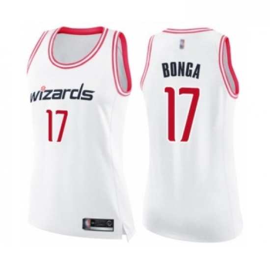 Womens Washington Wizards 17 Isaac Bonga Swingman White Pink Fashion Basketball Jersey