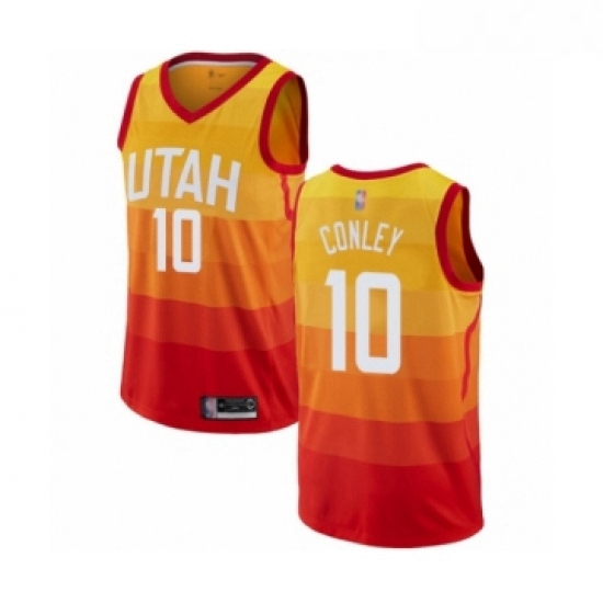 Womens Utah Jazz 10 Mike Conley Swingman Orange Basketball Jersey City Edition