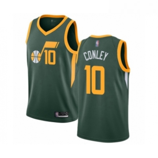 Womens Utah Jazz 10 Mike Conley Green Swingman Jersey Earned Edition