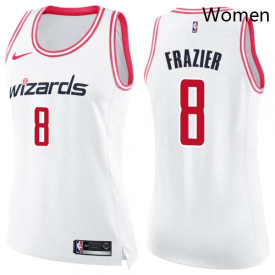 Womens Nike Washington Wizards 8 Tim Frazier Swingman WhitePink Fashion NBA Jersey