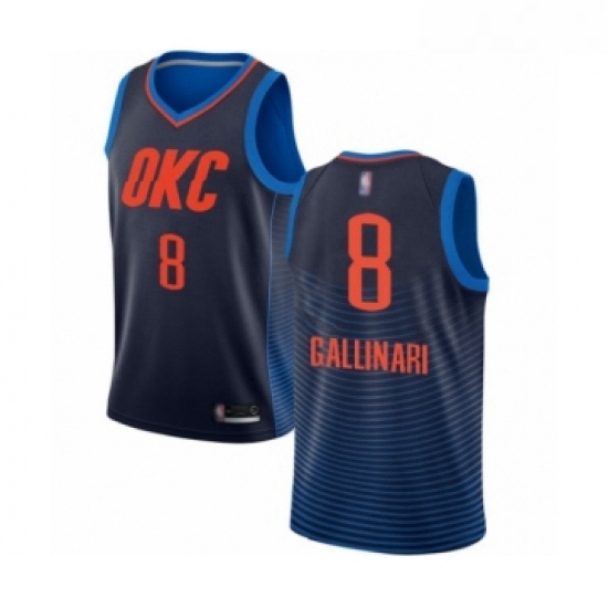 Womens Oklahoma City Thunder 8 Danilo Gallinari Swingman Navy Blue Basketball Jersey Statement Editi