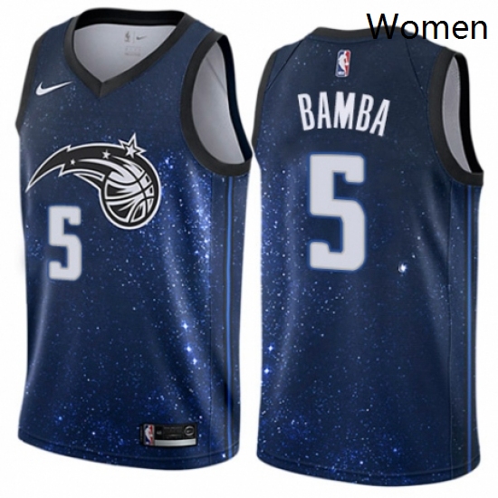 Womens Nike Orlando Magic 5 Mohamed Bamba Swingman Blue NBA Jersey City Edition