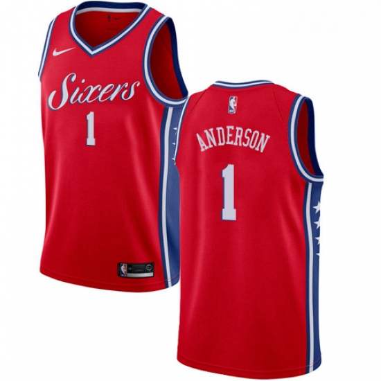 Womens Nike Philadelphia 76ers 1 Justin Anderson Swingman Red Alternate NBA Jersey Statement Edition