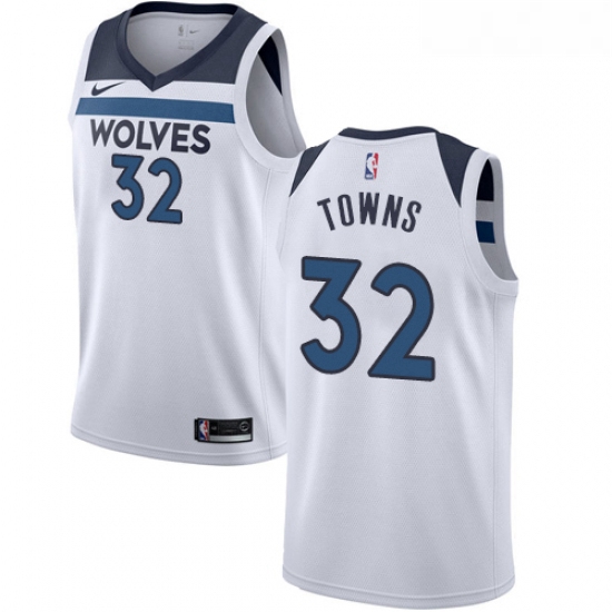 Womens Nike Minnesota Timberwolves 32 Karl Anthony Towns Authentic White NBA Jersey Association Edit